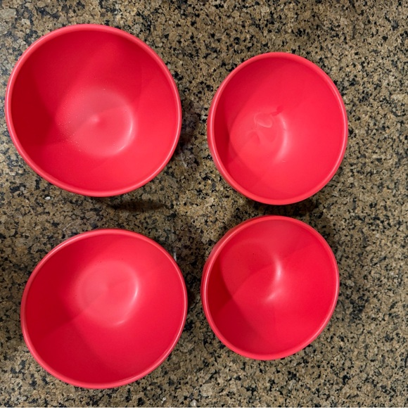 Anthropologie Red Matte Latte Cereal Bowls - Set of Four - Picture 3 of 6